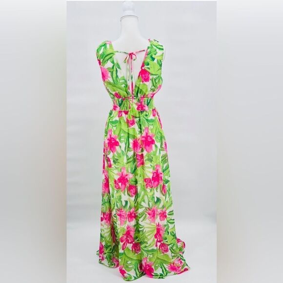Flying Tomato Dress Maxi Floral Pink Green Size S - Picture 7 of 12